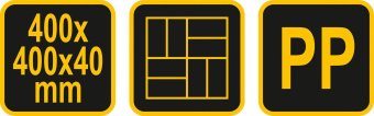 VOREL Форми для виготовлення бруківки : 400 х 400 x 40 мм, з поліпропілену  | 35064