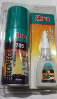 Клей с активатором для МДФ и дерева Akfix 100мл+25мл (в коробке)