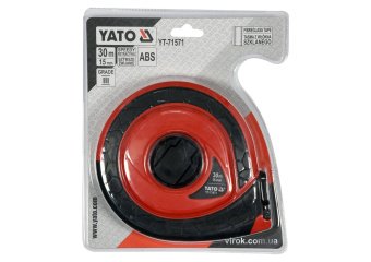 YATO Рулетка вимірювальна скловолоконна YATO : L= 30 м, b= 15 мм, ручне змотування, закритий корпус 