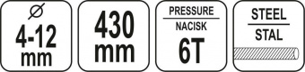 YATO Ножиці до дроту YATO гідравлічні : L= 430 мм, Ø= 4-12 мм  | YT-22870