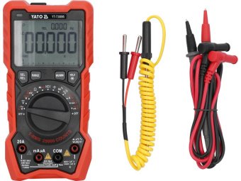 Мультиметр TRUE RMS електричних параметрів YATO з LCD-цифровим діапазоном 25000 від 3х1,5V;AA батар