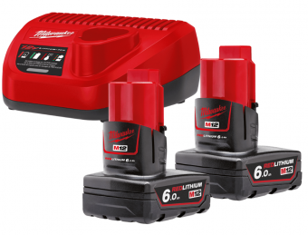 MILWAUKEE Енергокомплект , M12 NRG-602 (+ заряд.пристрій, 2 акум.Х 6Аг) | 4933451903