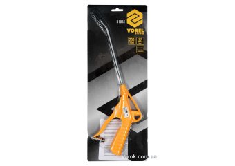 VOREL Пістолет пневматичний продувальний з соплом l= 200 мм, Ø=1/4", для тиску- 0.8 MPa  | 81632