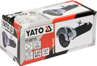 YATO Різак пневматичний, ручний YATO для диска Ø= 75/9.5 мм, Ø= 1/4", 6.3 Bar, 127 л/хв  | YT-09715