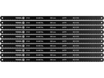 Полотно різал до ножівки по металу BI-мет VOREL М2 CrV6150, 300х12,6х0,65 мм, 24 зуби/1" паков. 10шт