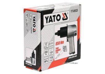 YATO Гайковерт ударний пневматичний YATO: квадрат 1/2", F=850 Nm, роб. тиск- 6-8 Bar при 119 л/хв  |