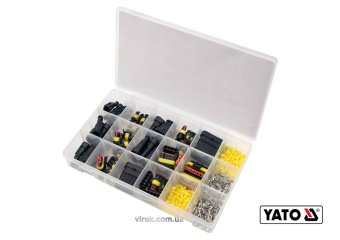 YATO Набір герметичних роз'ємів YATO для електричних контактів, розміри 1-6 PIN, 424 шт  | YT-06869