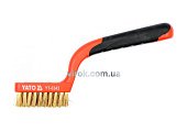 YATO Щітка дротяна сталева YATO : 3- рядна, L= 180 мм з пластмасовою ручкою  | YT-6343
