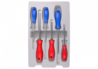 KING TONY Набір викруток (плоский та хрестовий шліц) 6 од. | 35116MR01