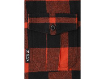 Сорочка фланелева червоно-чорна, YATO розм. 3XL/ 84см х 65см,100%-бавовна[40]
