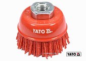 YATO Щітка зачисна з нейлоновим ворсом "чашка", до КШМ : Ø=65 мм, гайка- М14