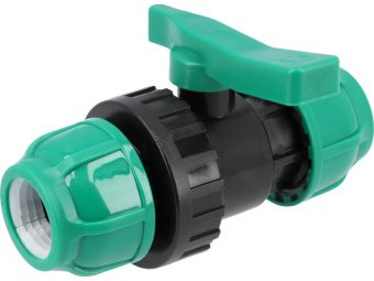 Кран кульовий до водяних пластикових труб  Ø= 32 мм FLO з поліпропілену, для тиску 16 Bar [30/60]