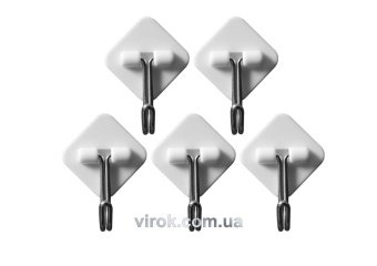VOREL Гачки шарнірні настінні самоклеючі, набір 5 шт.  | 74753