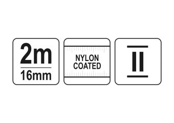 YATO Рулетка YATO: L=2м x16 мм, з сталевою стрічкою, нейлоновим покриттям, подвійним блокуванням  | 