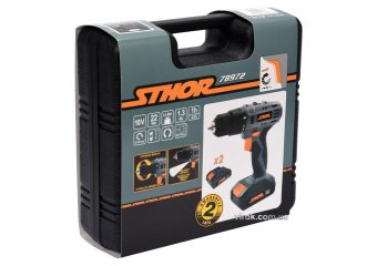 STHOR Шуруповерт акумуляторний : 18V Li-Ion. 2 акум. 1,3 АхГод, КМ- 22 Nm, патрон Ø≤10 мм  | 78972