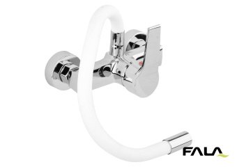 FALA Змішувач води настінний "FLEXIBLE" з гнучкою білою лійкою  | 75671