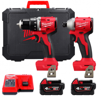 MILWAUKEE Набір інстр.акум., M18 BLCPP2B-402C (BLDDRC, BLIDRC, зар.пр., 2акум.Х4Аг, HDкейс)