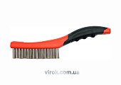 YATO Щітка дротяна нержавійка YATO : 4- рядна, L= 260 мм з пластмасовою ручкою  | YT-6338