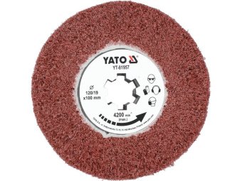 Щітка-вал до шліфувально-брашувальної машинки YATO фіброва по металу, Ø= 120/19 мм, шир.- 100мм [20]