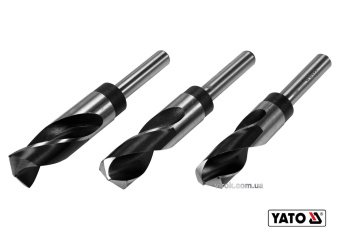 Набір свердл по металу YATO: HSS 4241, Ø22-24-25мм, L=75/150мм, до нержав.і конструкц.сталі, 3шт[10]