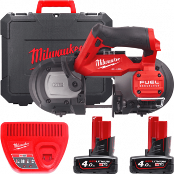 MILWAUKEE Пила ленточная аккумуляторная бесщёточная M12 FUEL FBS64-402C 64мм 4933478441 | 4933478441