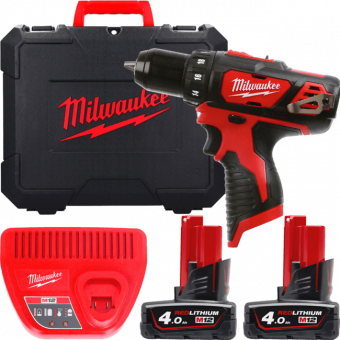 MILWAUKEE Дрель-шуруповерт M12 BDD-402C крутящий момент 38 Нм | 4933441925