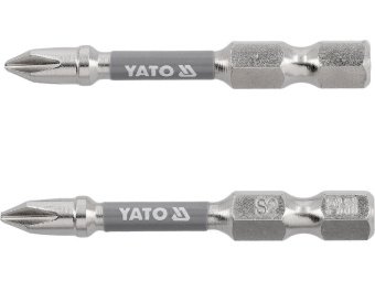 Насадка викруткова YATO PH1 х 50мм. HEX 1/4", покрита нікелем, 2шт.[10]