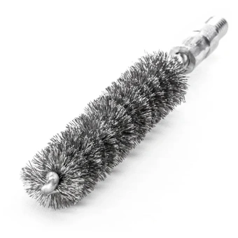 Щетка ерш 8х80х115 мм. с наружной резьбой М6. стальная проволока. простая спираль LESSMANN
