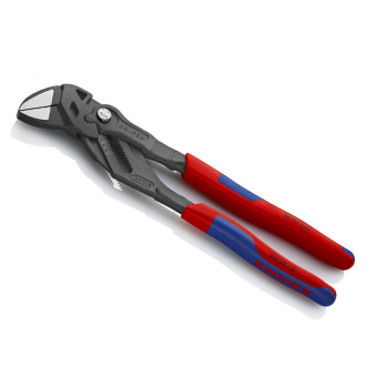KNIPEX Клещи переставные-гаечный ключ чернёные 250 мм, двухкомпонентные ручки 86 02 250