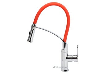 FALA Змішувач води "FLEXIBLE-2"для раковини з гнучкою червоною лійкою,регулюв.потоку води,l=60см(DW)