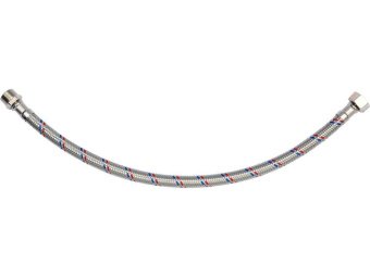 Шланг водопровідний з опліткою з нерж сталі FALA l= 400 мм, Ø= 8/12, з'єднання М-3/8" х F-3/8" 1 МПа