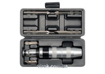 YATO Викрутка реверсивна ударна YATO : квадрат 1/2", 7 насадок. 5/16" СrV  | YT-2802