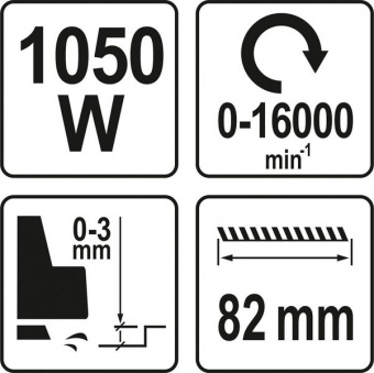 YATO Рубанок електромережевий YATO : P= 1050 Вт, платформа b= 82 мм, глиб. струг. - 0-3 мм  | YT-821