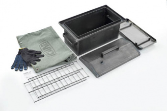 Коптильня с гидрозатвором толщина металла 2мм 470*260*250мм с чехлом и перчатками СИЛА