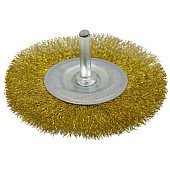 Щітка крацовка дискова, латунна зі шпилькою, 75мм Spitce | 18-061
