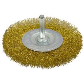 Щітка крацовка дискова, латунна зі шпилькою, 75мм Spitce | 18-061