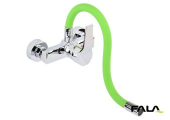 FALA Змішувач води настінний "FLEXIBLE" з гнучкою зеленою лійкою  | 75674