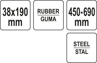 YATO Валик притискний гумовий YATO : Ø38 x 190 мм, сталева телескопічна ручка L= 450-690 мм  | YT-44