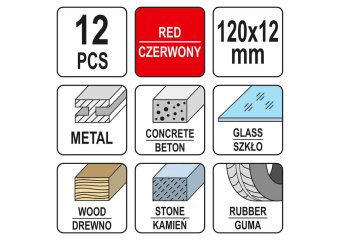 YATO Крейда маркувальна для різних поверхонь YATO : 120 x 12 мм, червона, 12 шт  | YT-69932