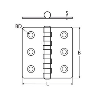 Петля нержавеющая 814800 60x60x1.5 (AISI 304)