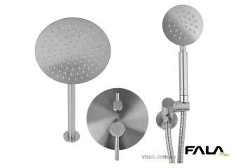 FALA Душовий комплект прихований в стіні STEELY R : 2 функції, шланг- 1.5 м  | 75870