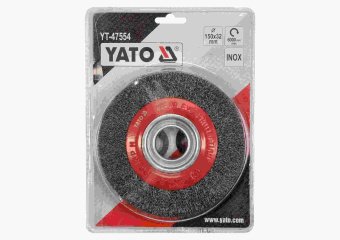 YATO Щітка зачисна дискова YATO : Ø=150/32 мм з нержавіючої сталі. 6200 об/хв  | YT-47554