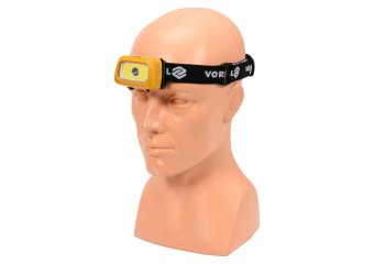 Ліхтар на чоло VOREL XPE CREE+COB LED світлодіодний 3+3 Вт;130+120 lm,5 реж.живл.- 3 ААА батарей(DW)