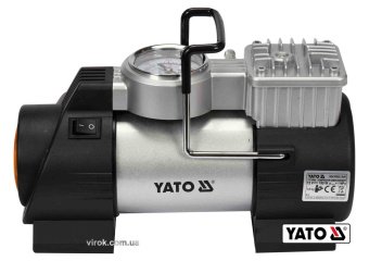 Компресор автомобільний YATO: 12 В, 180 Вт, тиск- 1MПа, 40л/хв, шланг- 1м, кабель- 3м +ліхтар LED[8]