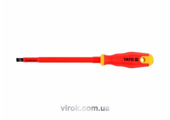 YATO Викрутка плоска діелектрична ізольована YATO : шліц SL8 x 175 мм. VDE до 1000V  | YT-2820