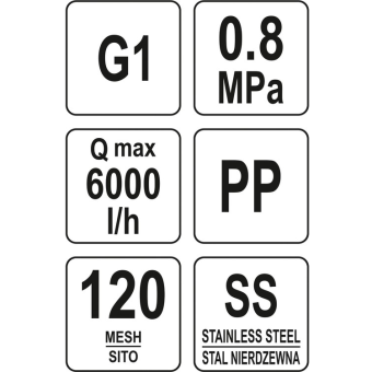 FLO Фільтр водяний для зрошувальних систем з гвинов. приєднанням- 1", фільтр- 120 мкм, 0,8 MPa  | 88