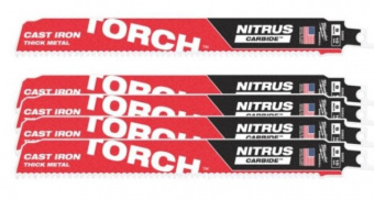 MILWAUKEE Полотно для шаб. пили TORCH CARBIDE NITRUS,230мм/ 10зуб. на дюйм / крок зуба 3,6мм, (5шт),