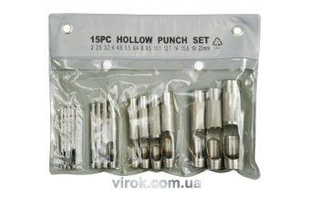 VOREL Пробійник для шкіри Набір 2-22мм 15шт.  | 76700