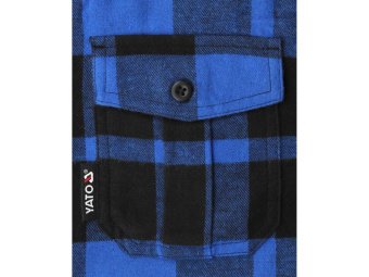 Сорочка фланелева синьо-чорна, YATO розм. L/ 79см х 56см,100%-бавовна [40]