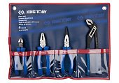 KING TONY Набор пассатижей, плоскогубцев и бокорезов, 4 предмета | 42104GP01